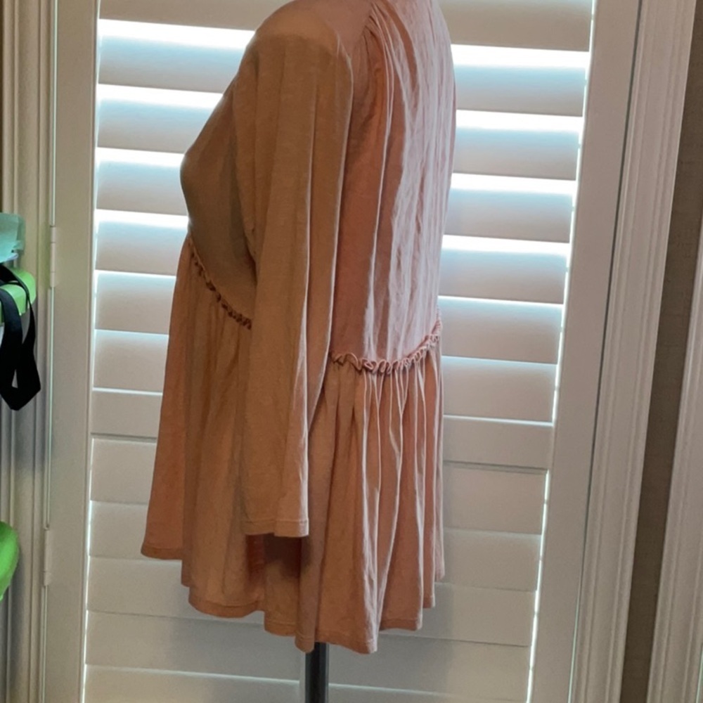 Copper Key Orange Flutter Sleeve Ruffled Blouse - Picture 4 of 7